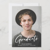 Foto Modern Script Red Pet Party Afstuderen Kaart (Voorkant)