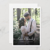 Foto Modern Script Wedding Bedankkaart (Voorkant / Achterkant)