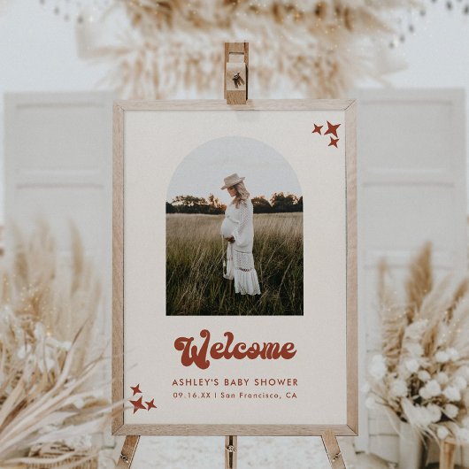 Foto Modern Welkom Baby shower Sign Poster