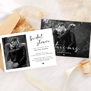Foto Modern Zwart-wit Script Vrijgezellenfeest Kaart
