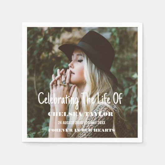 Foto Moderne Begrafenis Viering van het Levensmonu Servet (Voorkant)