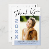 FOTO Moderne eenvoudige elegante Afstuderen Dank u Briefkaart (Voorkant / Achterkant)