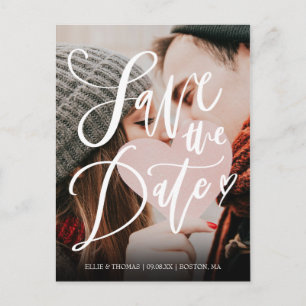 Foto Moderne Elegante Script Save the Date Briefkaart