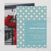 Foto moderne Geometrische Kunstmatige Blauwe Gradu Kaart (Voorkant / Achterkant)