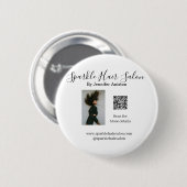 Foto moderne kapsalon kleine bedrijven QR-code Ronde Button 5,7 Cm (Voorkant /achterkant)