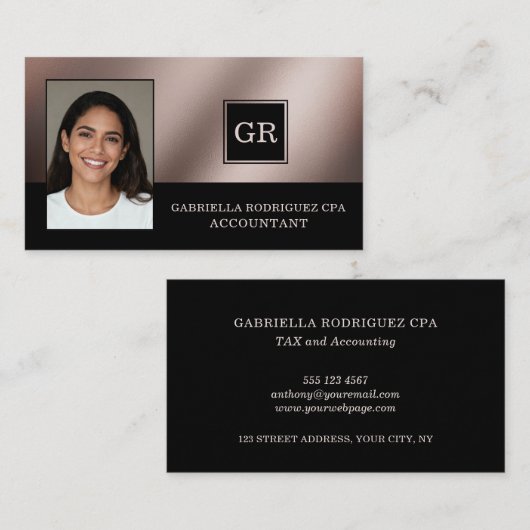Foto Moderne Professionele CPA Accountant Visitekaartje (Voorkant / Achterkant)