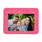 Foto Moderne Script Roze Valentijnsdag Magneet (Horizontaal)