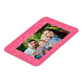Foto Moderne Script Roze Valentijnsdag Magneet (Linkerzijde)
