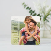 Foto Moderne Typografie QR Code Save the Date (Staand voorkant)