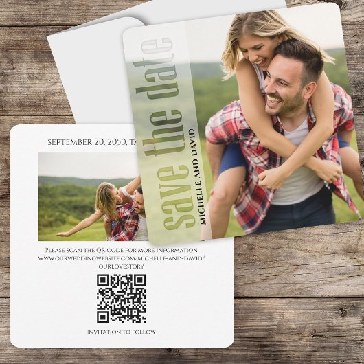Foto Moderne Typografie QR Code Save the Date