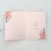 Foto Moederdag Floral Waterverf   Kaart (Binnen)