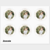 foto monogram elegante bruiloft ronde sticker (Vel)