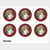 foto monogram elegante bruiloft ronde sticker (Vel)