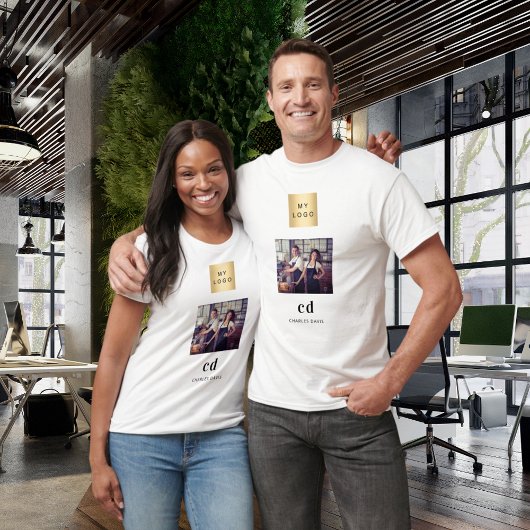 Foto monogram naam logo business t-shirt