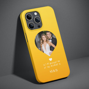 Foto: Monogram Romantic Heart Coodinates Modern Case-Mate iPhone 14 Hoesje