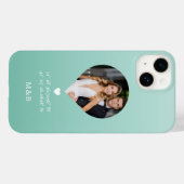 Foto: Monogram Romantic Heart Coodinates Modern Case-Mate iPhone Case (Achterkant (horizontaal))