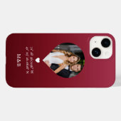 Foto Monogram Romantisch Hart Coodinaten Modern Case-Mate iPhone Case (Achterkant (horizontaal))