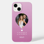 Foto Monogram Romantisch Hart Coördinaten Modern Case-Mate iPhone Case (Achterkant)