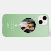 Foto Monogram Romantische Hartcoördinaten Modern Case-Mate iPhone Case (Achterkant (horizontaal))