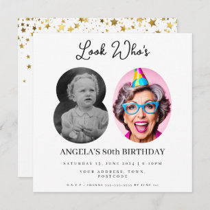 foto Montage Verjaardagsfeest 80 jaar oud Kaart