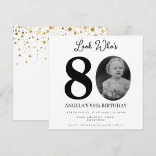 foto Montage Verjaardagsfeest 80 jaar oud Kaart