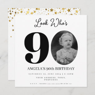 foto Montage Verjaardagsfeest 90 jaar oud Kaart