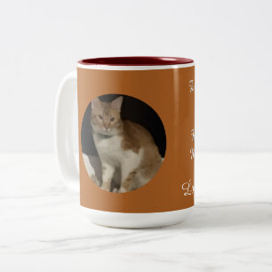 Foto Moppige Kat Tekst  Tweekleurige Koffiemok