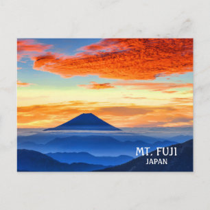 Foto Mt. Fuji vulkaan Japan bij zonsondergang Briefkaart