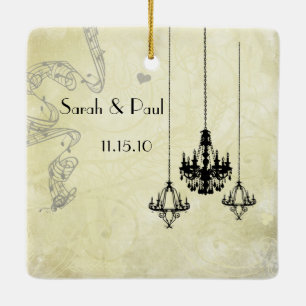 Foto Musical Black & Gray 3 Chandeliers Keramisch Ornament