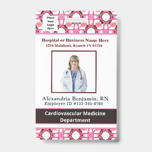 Foto Naam Bar Code Logo ID van werknemer Badge (Voorzijde)