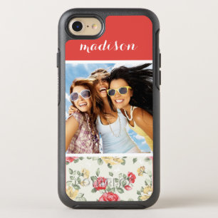 Foto & Naam Elegante roze rozen OtterBox Symmetry iPhone 8/7 Hoesje