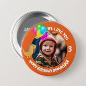  foto, naam en leeftijd Verjaardag Button (Voorkant /achterkant)