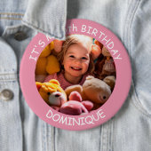  foto, naam en leeftijd Verjaardag Button (In situ)