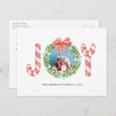 Foto, naam, Joy | Waterverf kerstmis Briefkaart (Voorkant / Achterkant)