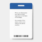 Foto Naam QR Code Bar Code ID Pasje Aangepast  Badge (Achterkant)