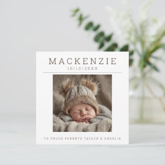 Foto Nieuwe Baby Foto Persoonlijk 2-zijdig Notitiekaartje
