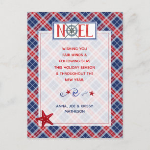 Foto NOEL Nautical Fair Winds Red Pset Holiday Briefkaart