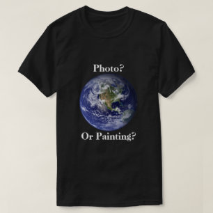 Foto of het Schilderen? Vlakke Aarde T-shirt