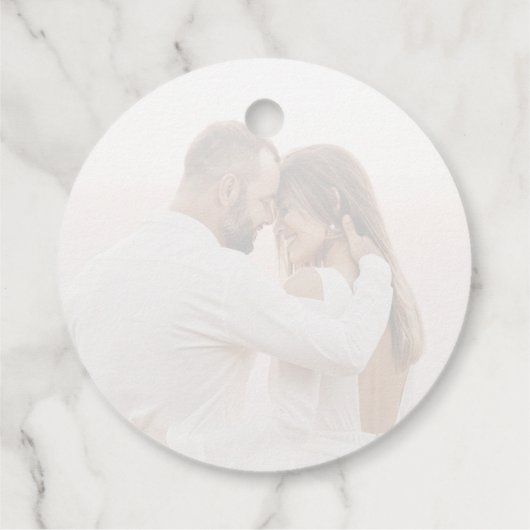 Foto Ombre Monogram Bruiloft Bedankjes Labels (Achterkant)