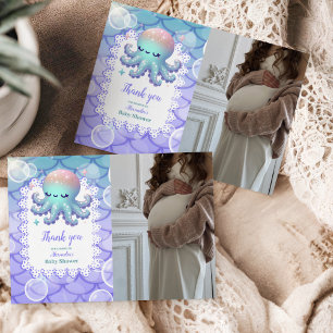 Foto Onder het Zee Waterverf Baby shower Bedankkaart