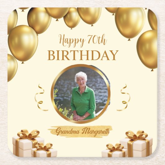 Foto Onderzetters voor 70e Verjaardag (Voorkant)