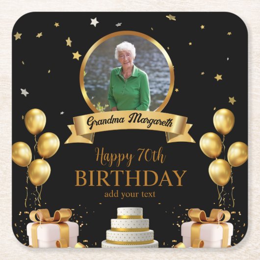 Foto Onderzetters voor 70e Verjaardag (Voorkant)