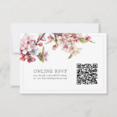 Foto Online RSVP QR Code Cherry Blossom Wedding (Voorkant)