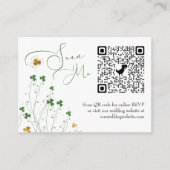 Foto online RSVP QR-code Shamrock Wilde bloem Informatiekaartje (Voorkant)