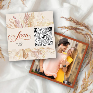 Foto Online RSVP QR Code Terracotta Botanisch Informatiekaartje