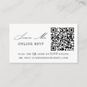 Foto online RSVP QR Code White Weduwen Informatiekaartje (Voorkant)