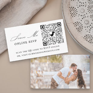 Foto online RSVP QR Code White Weduwen Informatiekaartje