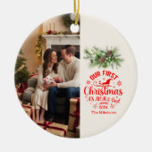 Foto Onze Eerste Kerstmis als Mam en Pap Keramisch Ornament (Voorkant)