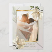 Foto Oosterse Magnolia bruiloft bedankje Kaart (Voorkant)