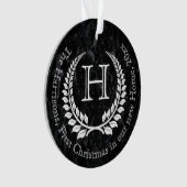 Foto op Back Monogrammed Letter First Kerstmis Ornament (voorkant)
